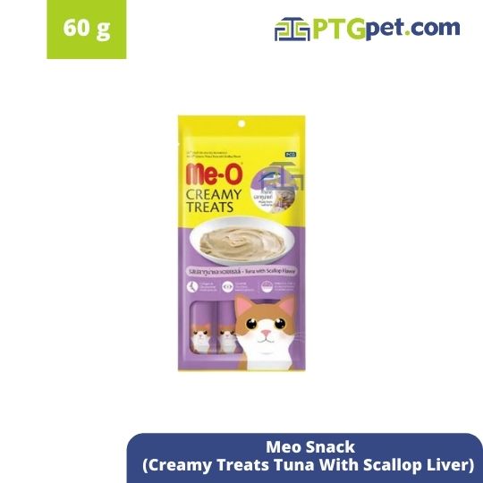Meo Snack 60Gr (Creamy Treats Tuna With Scallop Liver) Meo creamy  