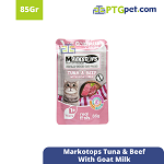 Markotops Pouch Tuna &amp; Beef W/Goat Milk 85gr